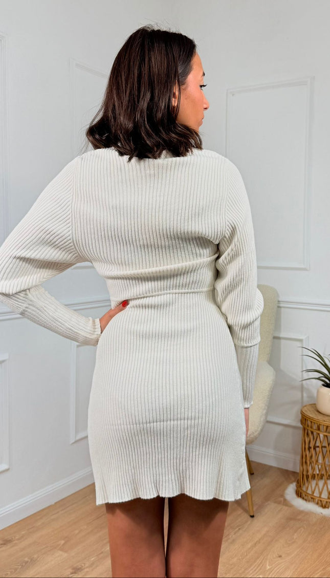 Abito a Costine Bianco Vicolo Panna