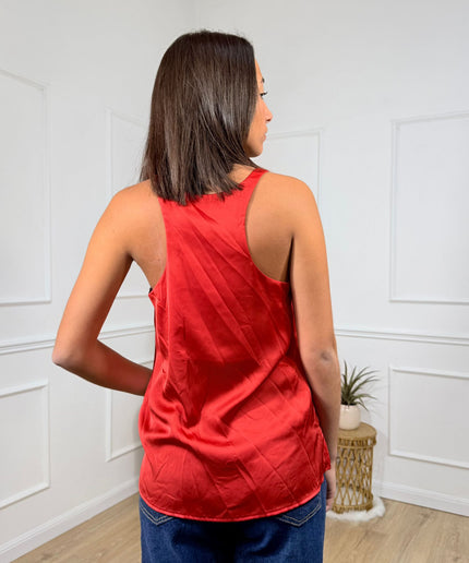 Top senza maniche con scollo a V Merci