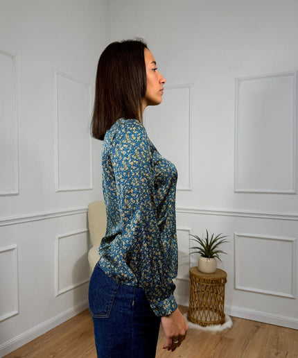Blusa a maniche lunghe con fantasia floreale Merci Celeste