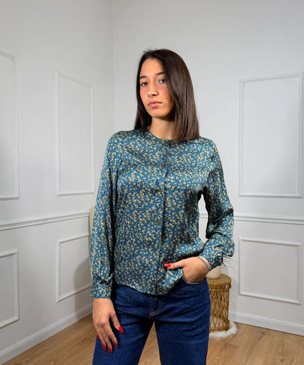 Blusa a maniche lunghe con fantasia floreale Merci Celeste
