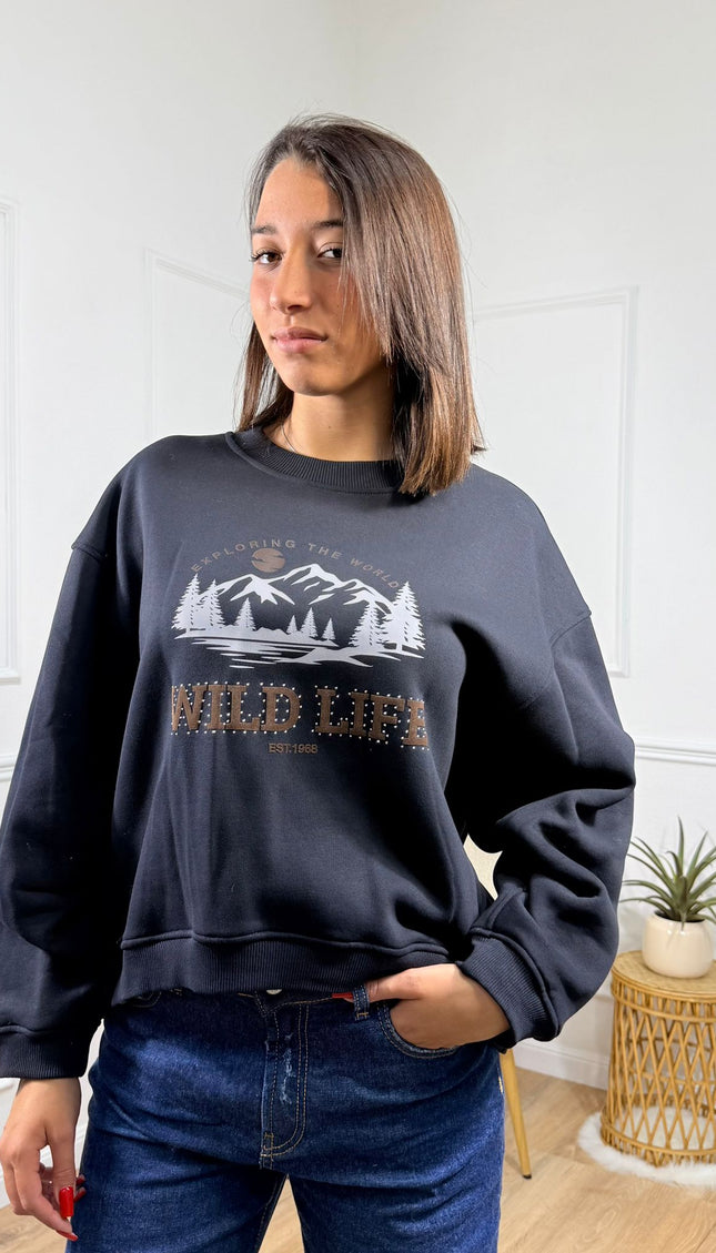 Felpa con Stampa Grafica Vicolo