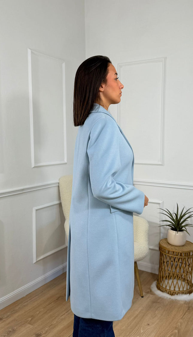 Cappotto con Chiusura Singola Blukey Azzurro