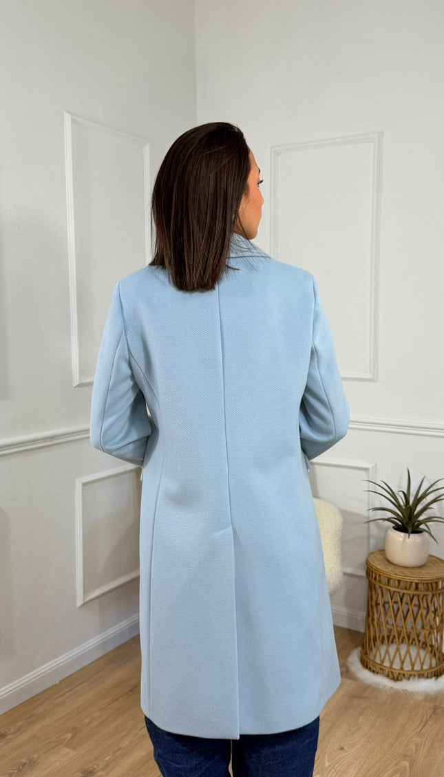 Cappotto con Chiusura Singola Blukey Azzurro