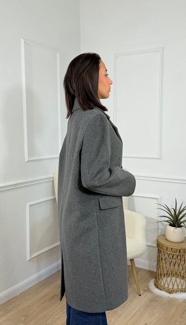 Cappotto Doppiopetto Blukey Grigio