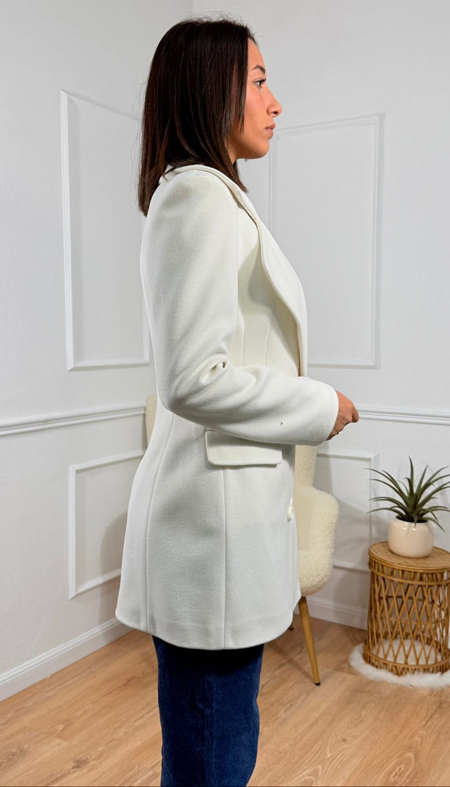 Cappotto Doppiopetto con Collo Ampio Tona Risci