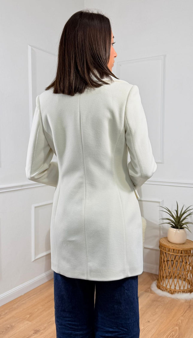 Cappotto Doppiopetto con Collo Ampio Tona Risci