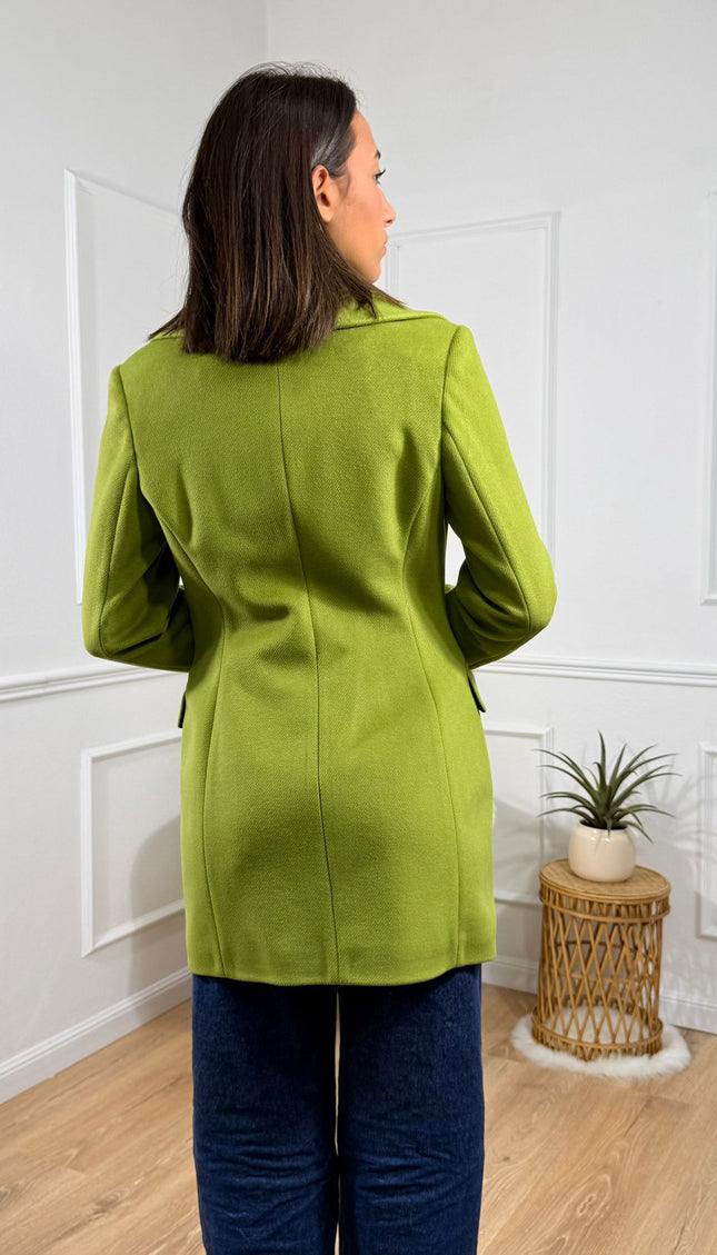 Cappotto Doppiopetto con Collo Ampio Tona Risci