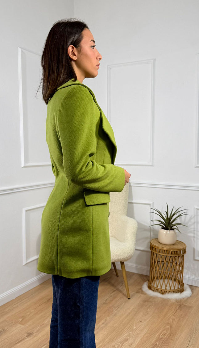 Cappotto Doppiopetto con Collo Ampio Tona Risci