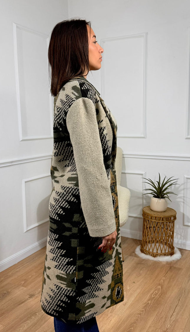 Cappotto Fantasia Geometrica Jijil