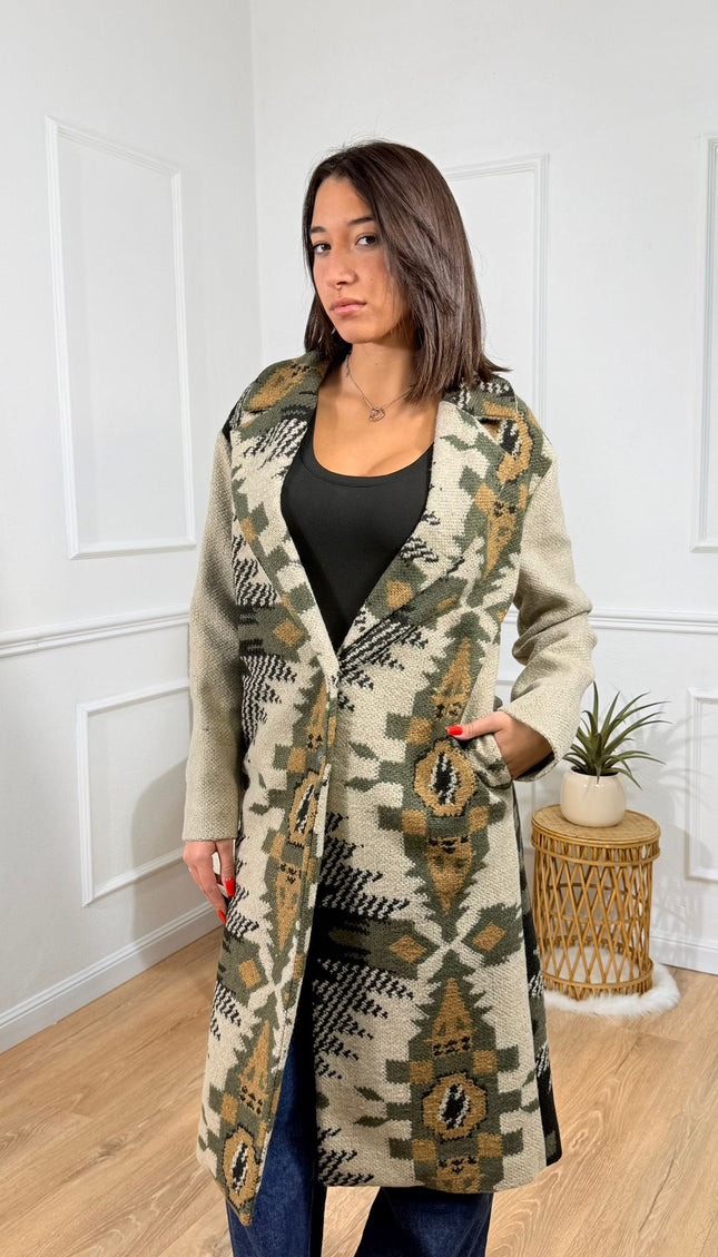 Cappotto Fantasia Geometrica Jijil