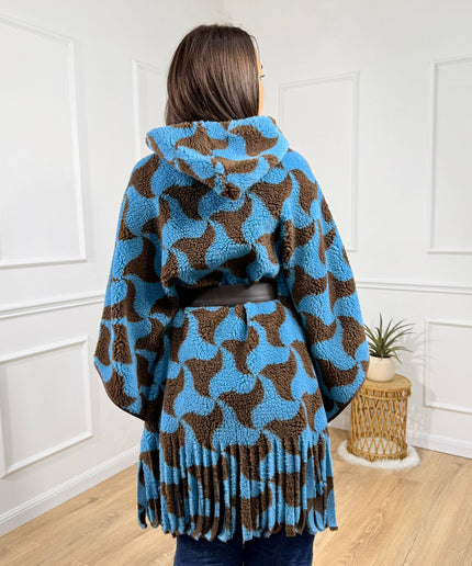 Cappotto Oversize con Motivo Astratto Jijil