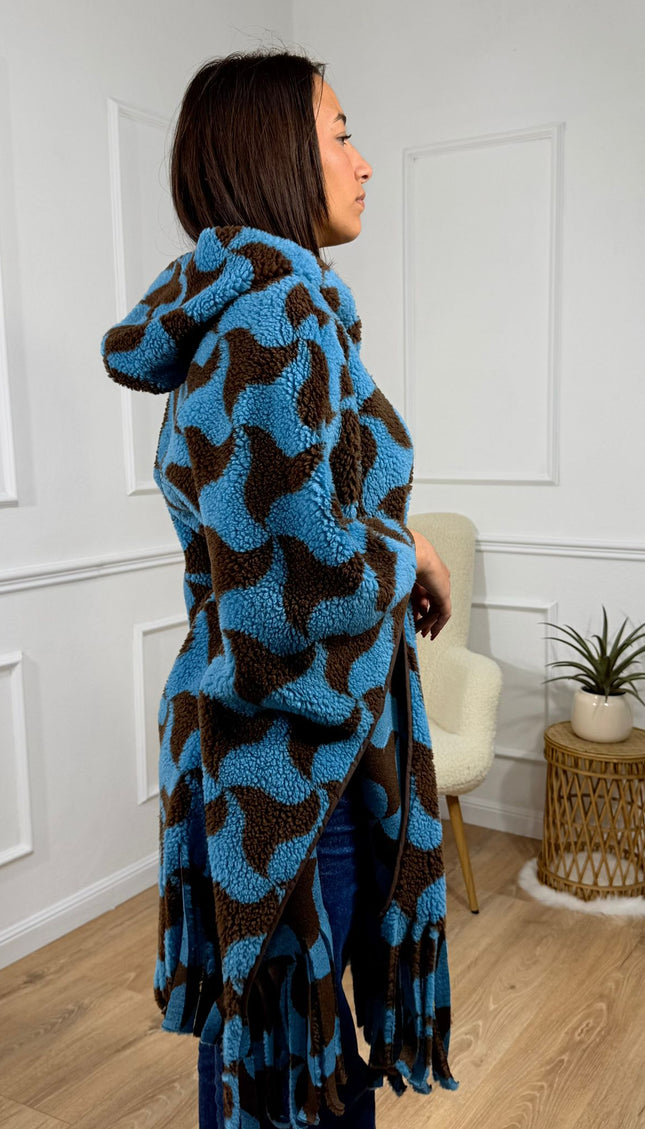 Cappotto Oversize con Motivo Astratto Jijil