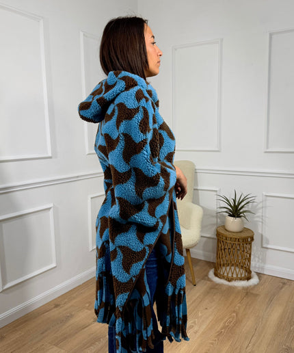 Cappotto Oversize con Motivo Astratto Jijil