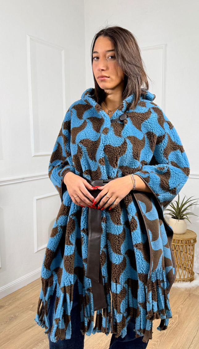 Cappotto Oversize con Motivo Astratto Jijil