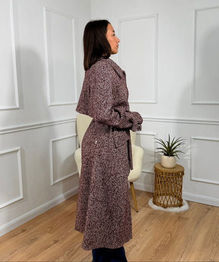 Cappotto Testurizzato con Cintura Jijil