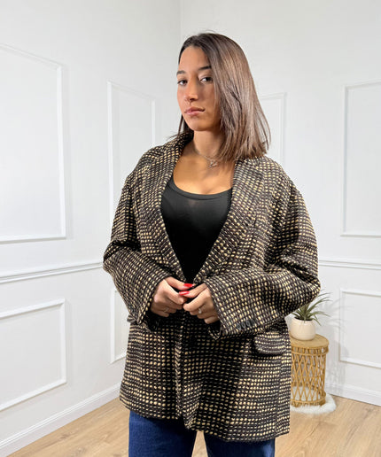 Giacca Oversize Fantasia Vicolo Marrone