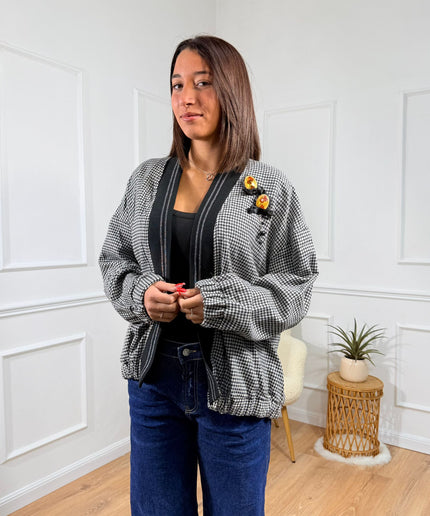 Cardigan Testurizzato con Dettagli Vicolo