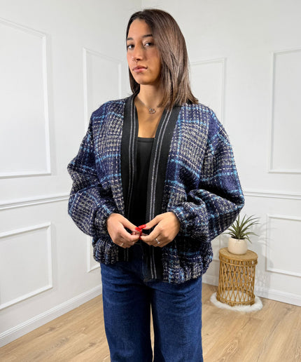Cardigan Testurizzato con Dettagli Vicolo