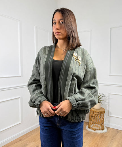 Cardigan Testurizzato con Dettagli Vicolo