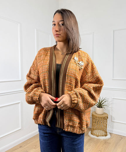 Cardigan Testurizzato con Dettagli Vicolo