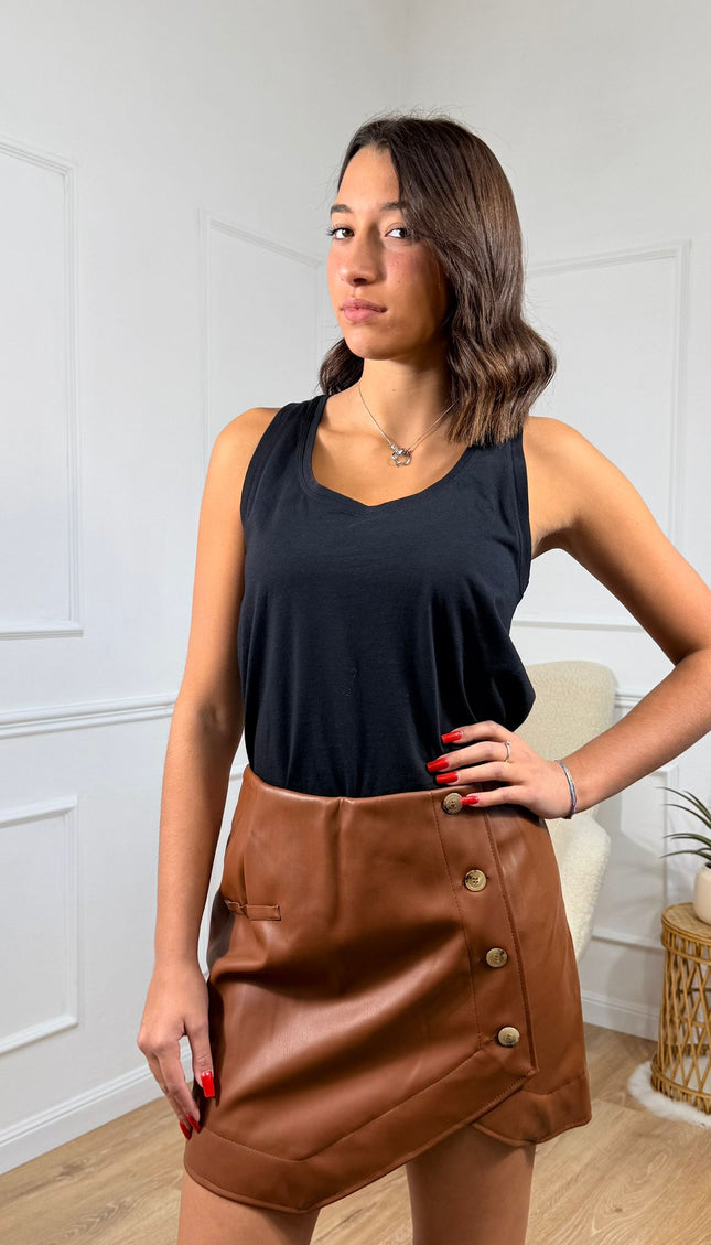 Gonna Asimmetrica con Dettagli a Bottoni Jijil