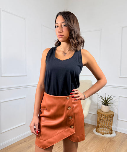 Gonna Asimmetrica con Dettagli a Bottoni Jijil