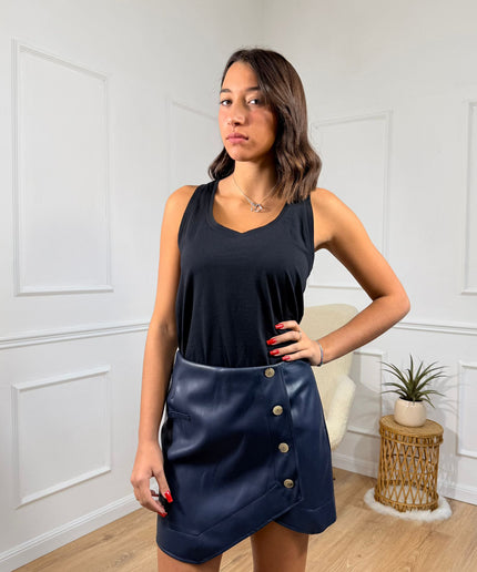 Gonna Asimmetrica con Dettagli a Bottoni Jijil