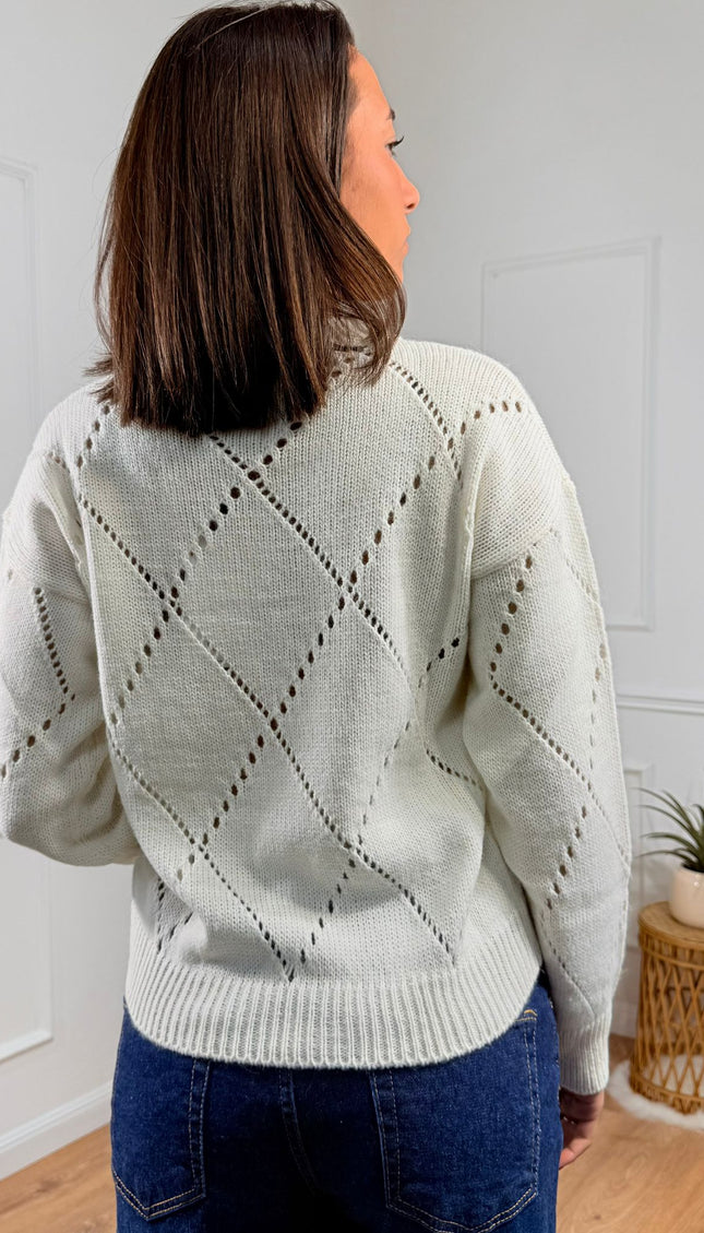 Maglia con Motivo a Giorno Jijil Panna