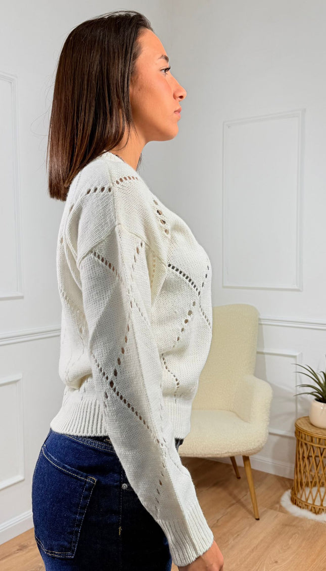 Maglia con Motivo a Giorno Jijil Panna