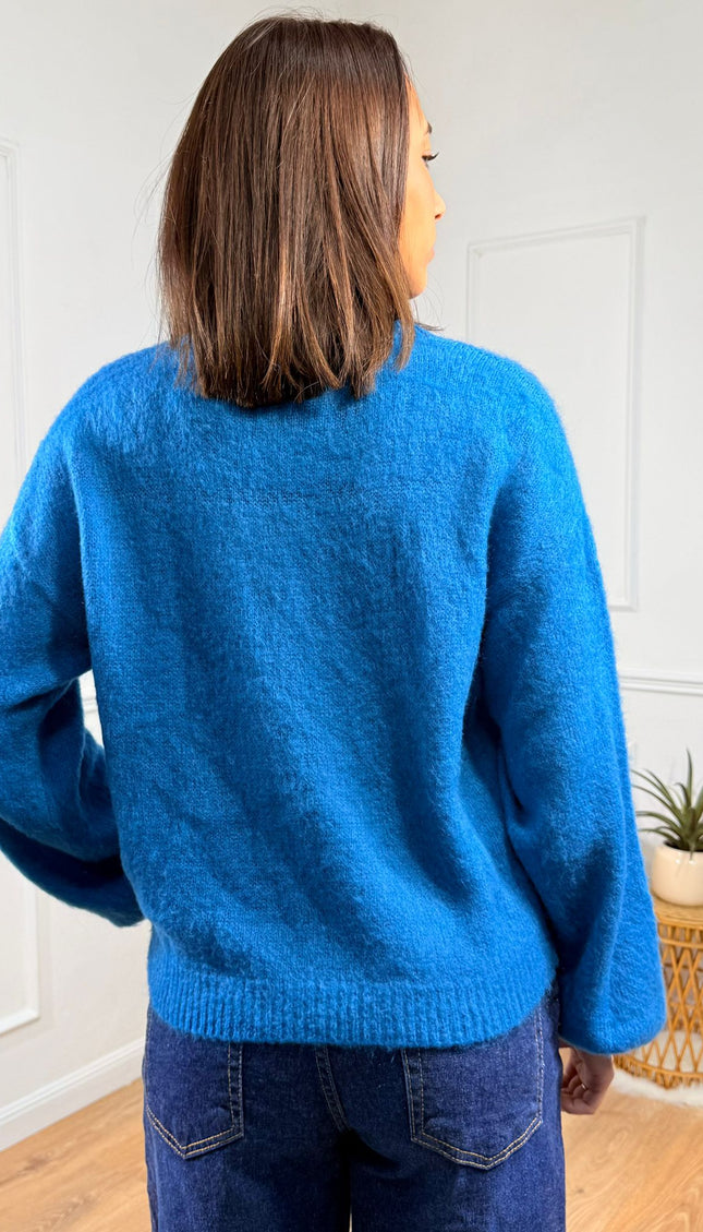 Maglia Morbida a Tinta Unita Jijil Blu