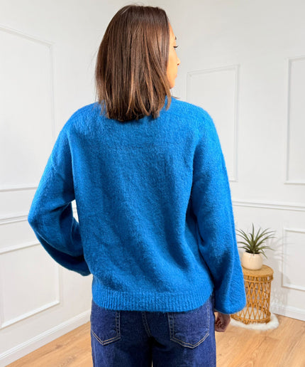 Maglia Morbida a Tinta Unita Jijil Blu