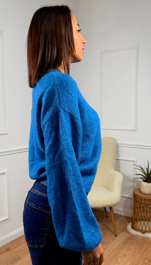 Maglia Morbida a Tinta Unita Jijil Blu