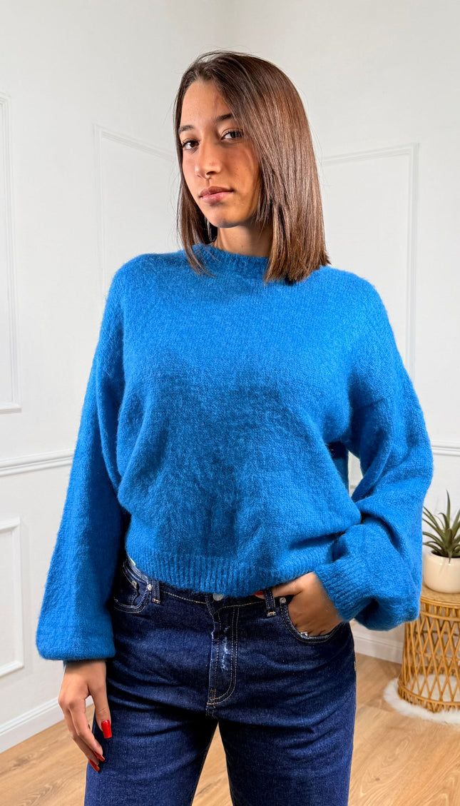 Maglia Morbida a Tinta Unita Jijil Blu