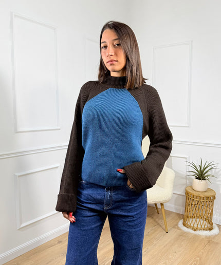 Maglia a Blocchi di Colore Jijil