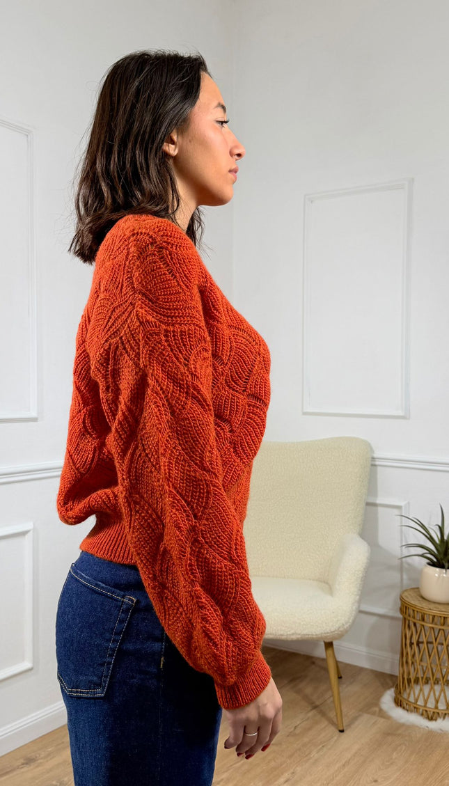 Maglione Testurizzato a Maniche Lunghe Jijil Ruggine