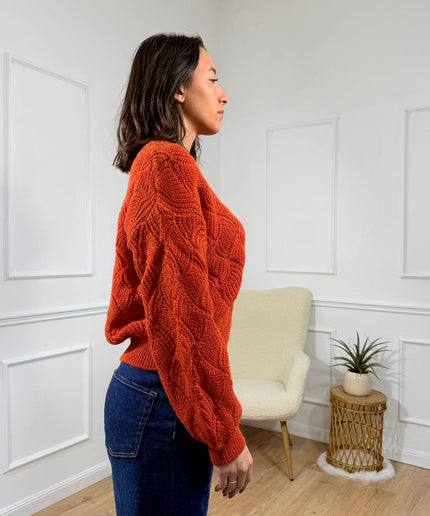 Maglione Testurizzato a Maniche Lunghe Jijil Ruggine