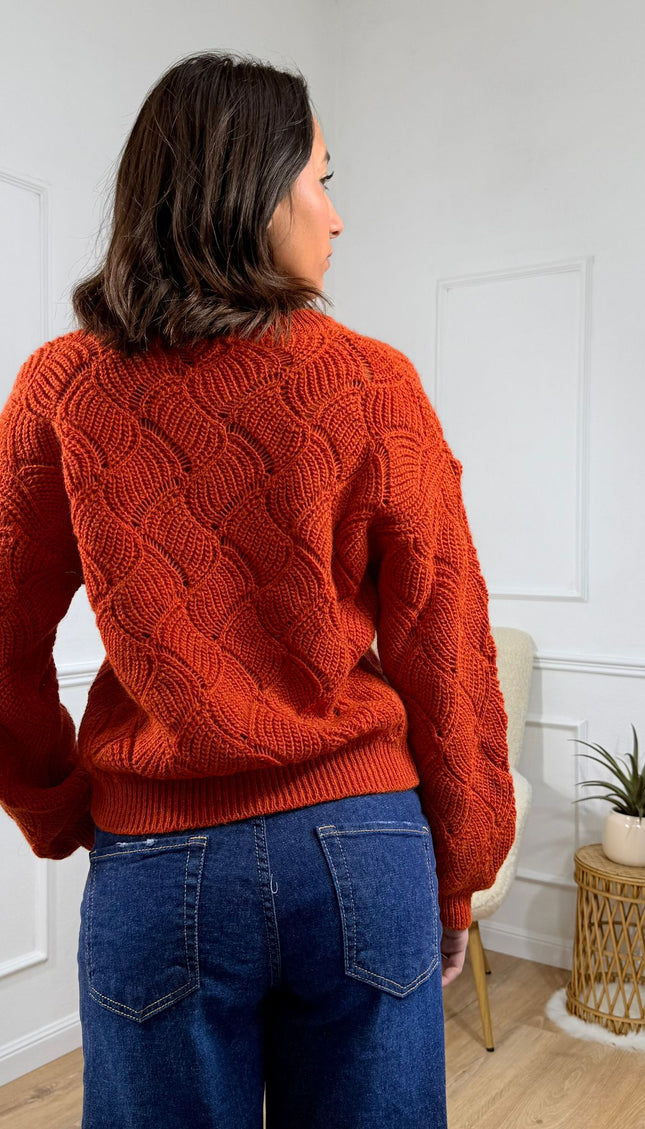 Maglione Testurizzato a Maniche Lunghe Jijil Ruggine