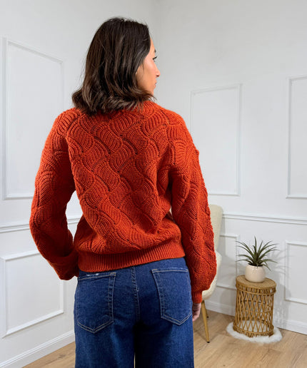 Maglione Testurizzato a Maniche Lunghe Jijil Ruggine