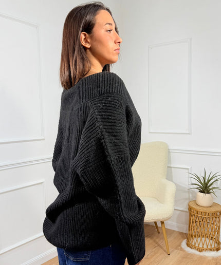 Maglione Scollo Profondo Vicolo Nero