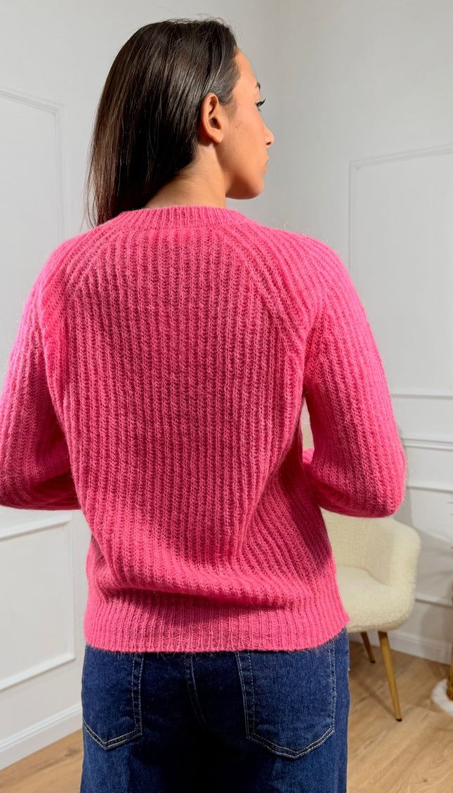 Maglia con Dettaglio Gioiello Vicolo Fucsia