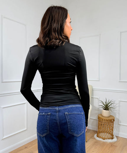 Maglia a Maniche Lunghe con Collo Alto Jijil Nero