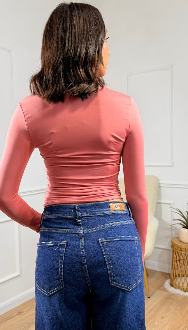 Maglia a Maniche Lunghe con Collo Alto Jijil Pesca