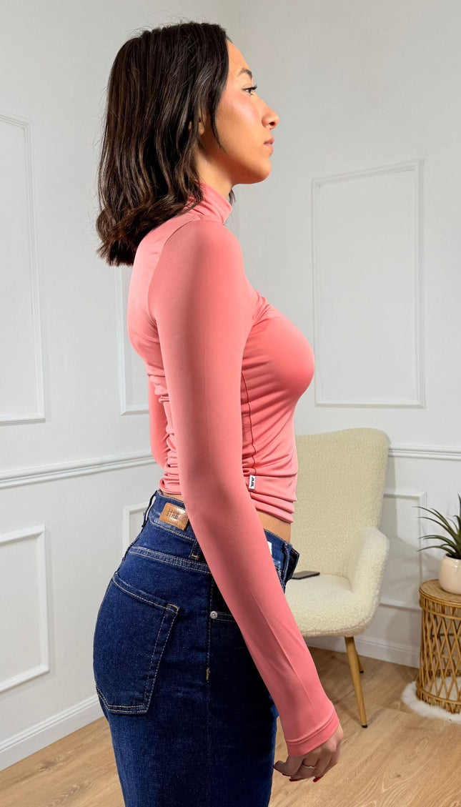 Maglia a Maniche Lunghe con Collo Alto Jijil Pesca