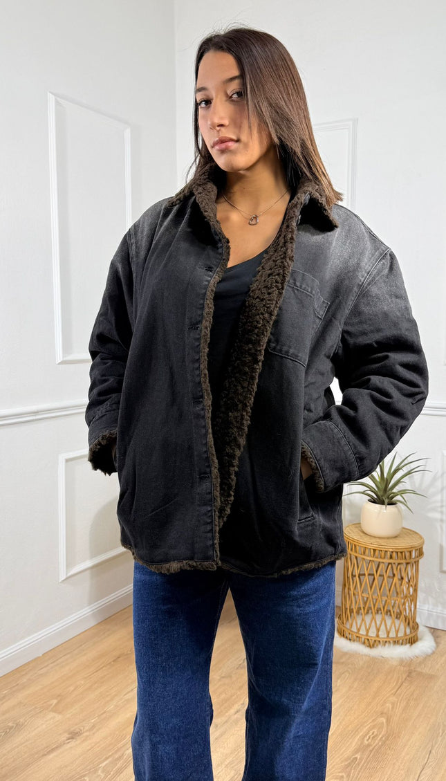 Giacca con Interno Morbido Vicolo Nero