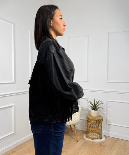 Giacca con Dettagli a Frange Vicolo Nero