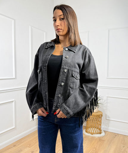 Giacca con Dettagli a Frange Vicolo Nero