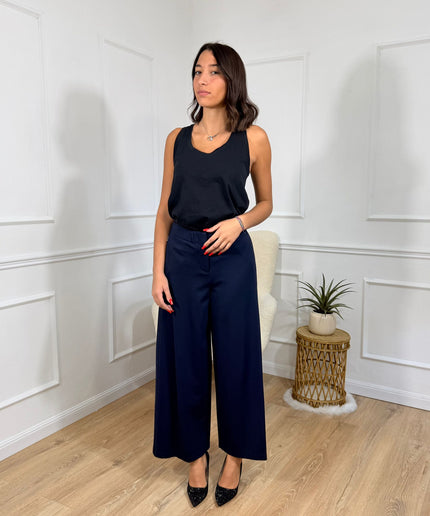 Pantalone a Vita Alta con Gamba Ampia Jijil Blu