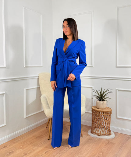 Tailleur con Cintura Tona Risci Blu Reale