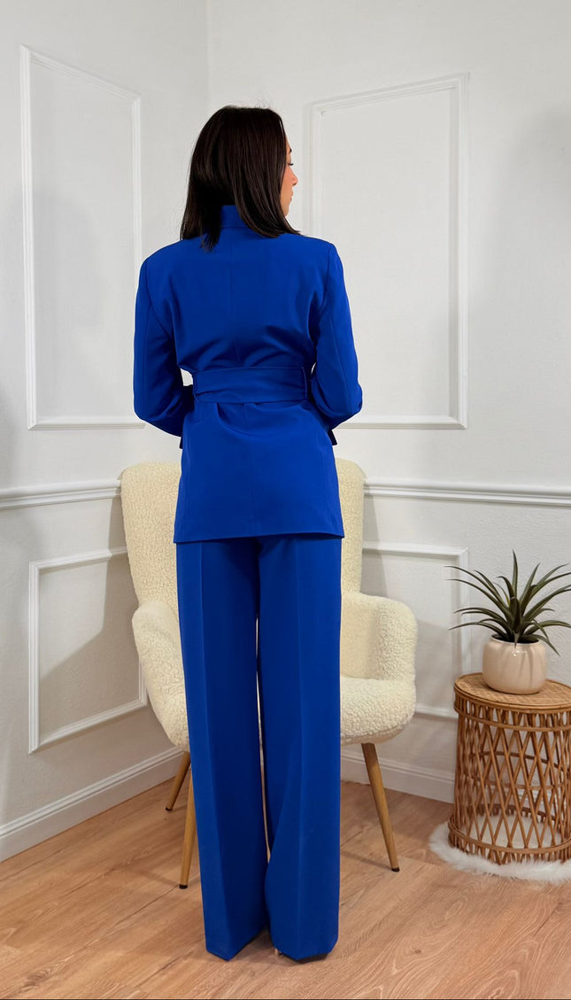 Tailleur con Cintura Tona Risci Blu Reale