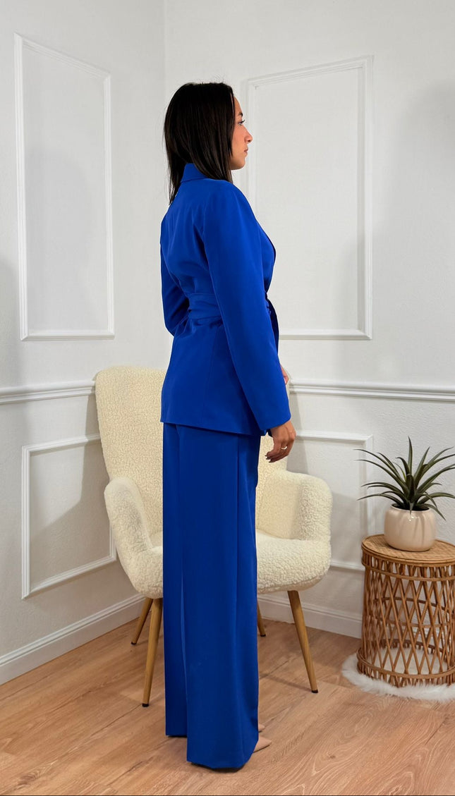 Tailleur con Cintura Tona Risci Blu Reale
